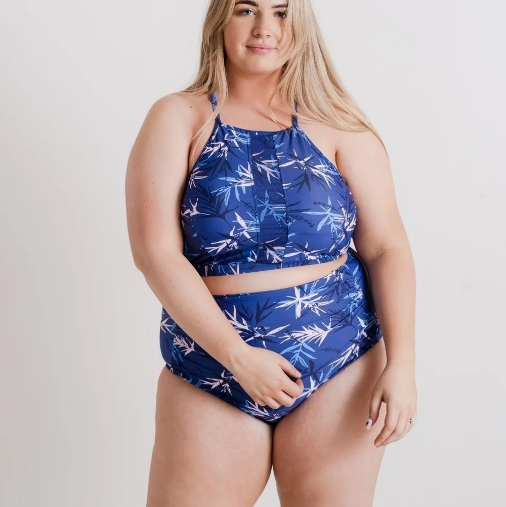 NWT 2XL High Waist Ruched Full Coverage Swimsuit Bottom